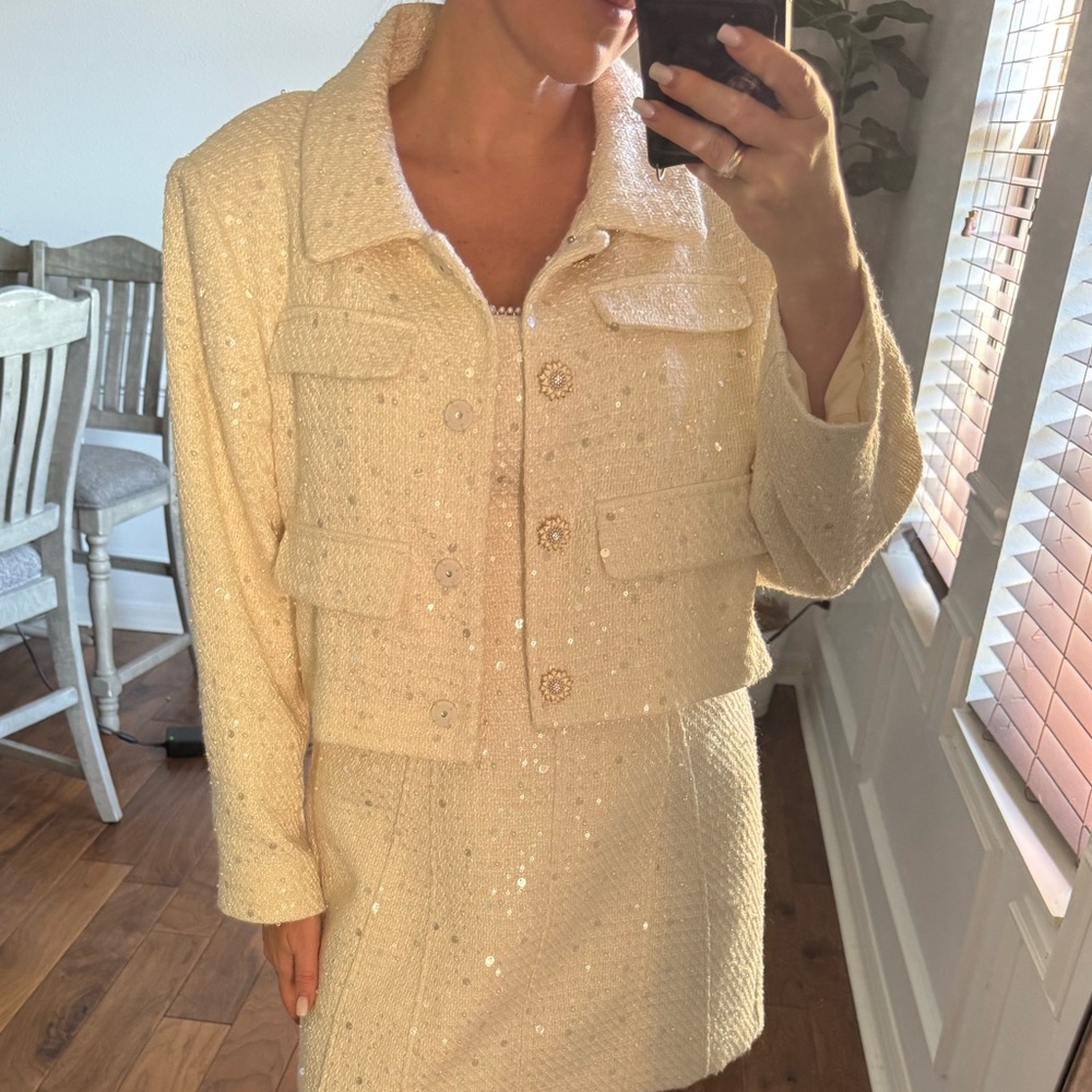 NWT Antonio Melani Rita Sequin Tweed Jacket Sz 14 - Picture 5 of 7